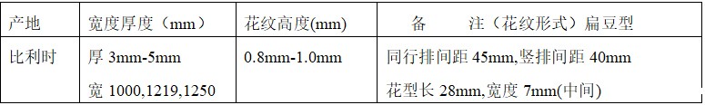 比利时进口花纹板规格